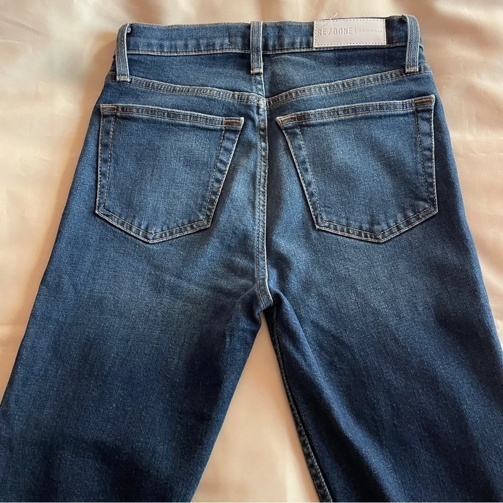Re/Done- Vintage 90s Fit Style Dark Wash High Rise Ankle Crop Jeans Size 25